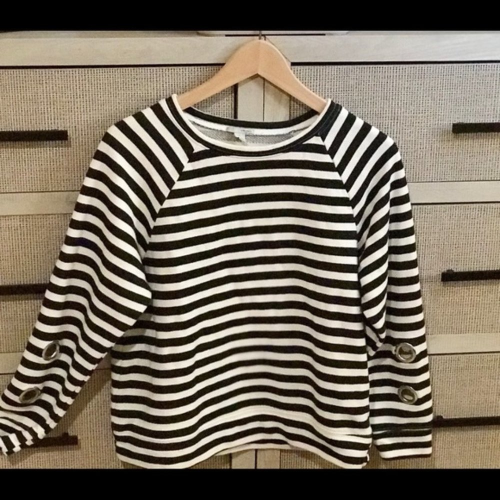 Halogen black and white striped tunic (small)